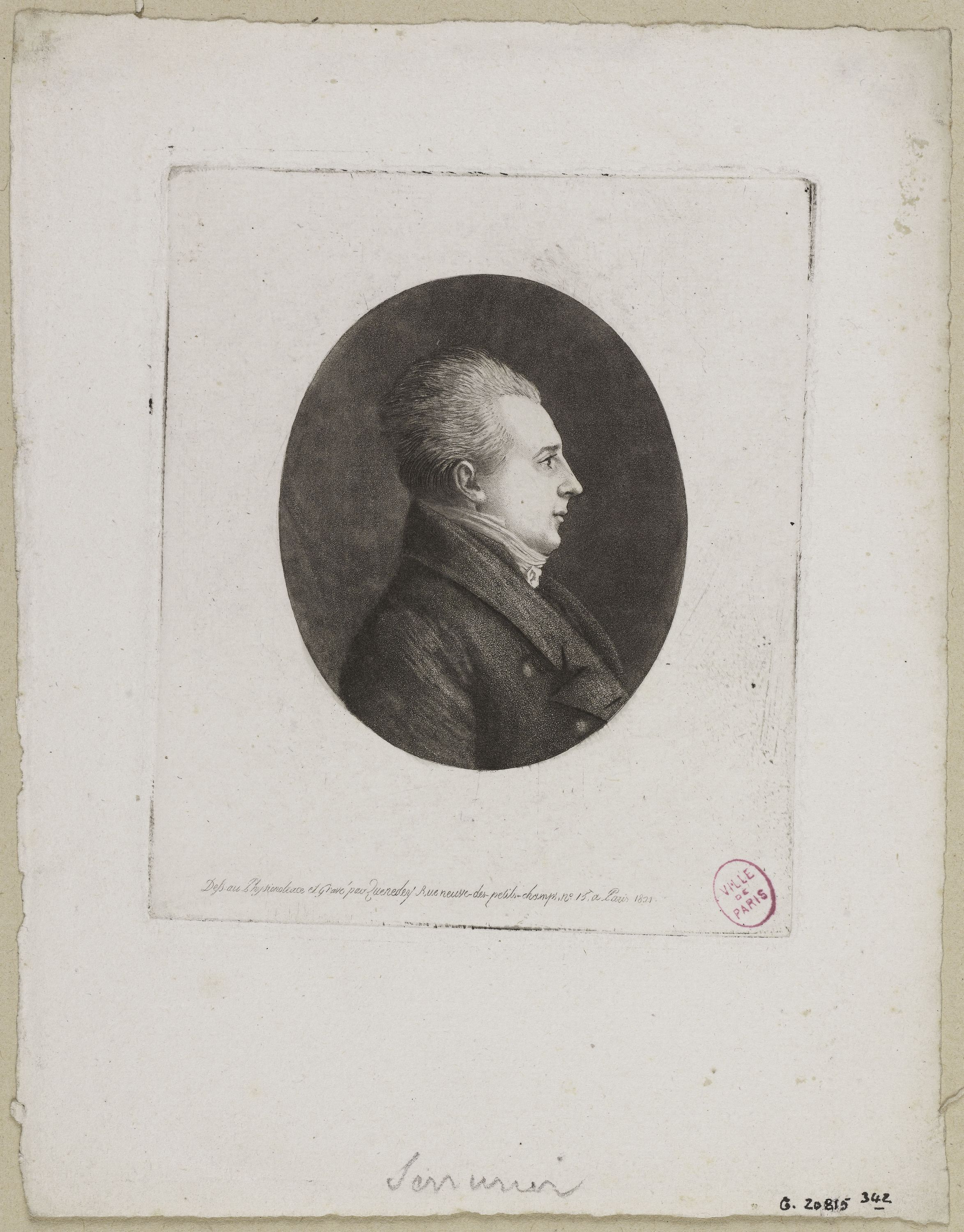 Edmé Quenedey, Portrait de Monsieur Serrurier