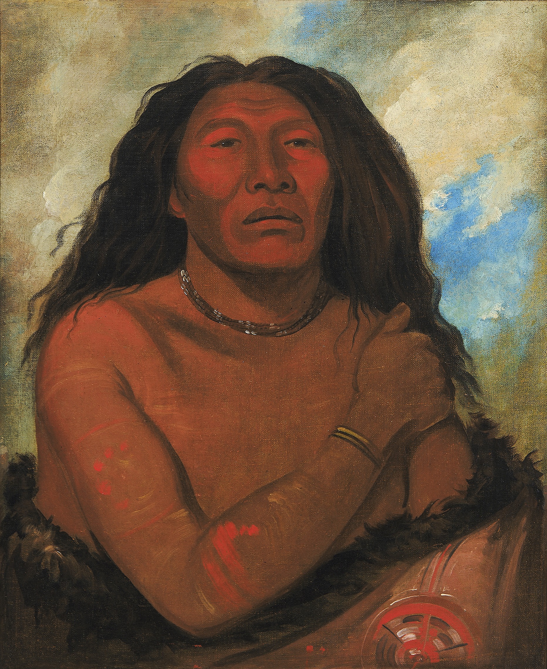 George Catlin, Duhk-gits-o-ó-see, Red Bear, a Distinguished Warrior