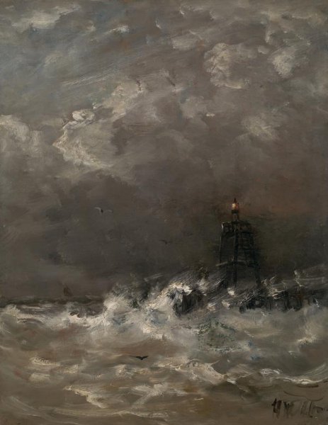 Hendrik Willem Mesdag, Lighthouse in Breaking Waves