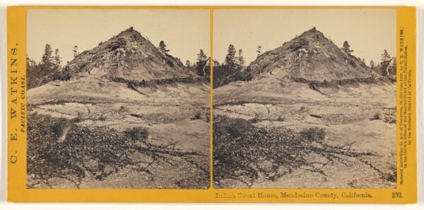 Carleton Watkins, Indian Sweat House, Mendocino County, California.