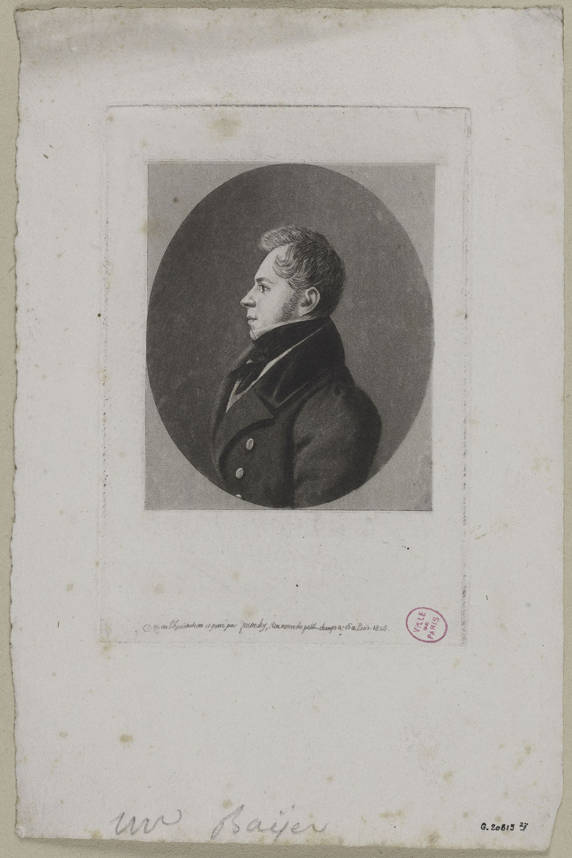Edmé Quenedey, Portrait de Monsieur Bayer