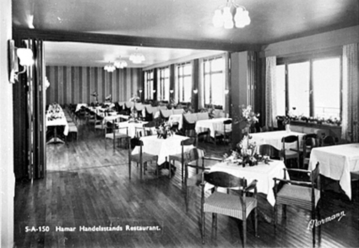 Anno Domkirkeodden, INTERIØR, HAMAR HANDELSSTANDS RESTAURANT, SENERE "GIRAFFEN",