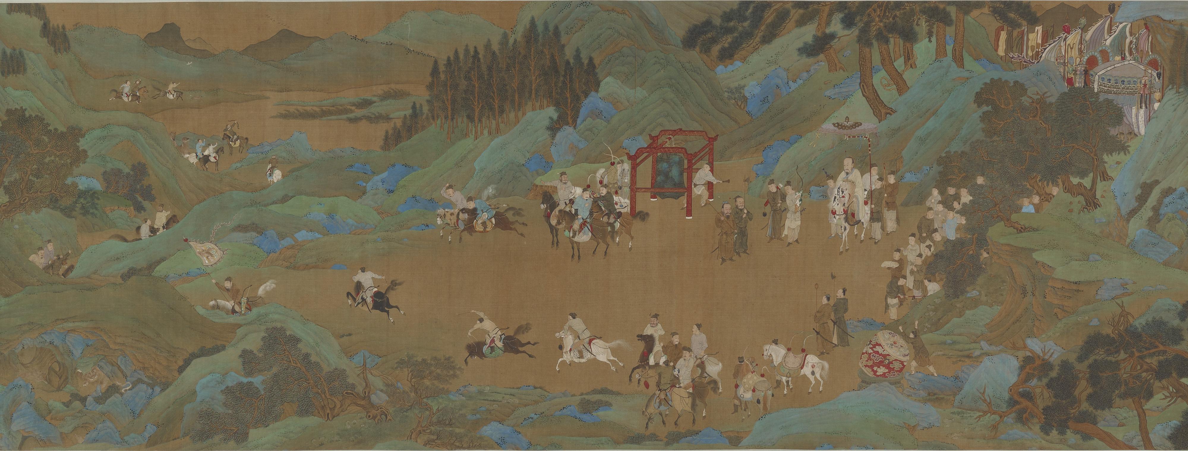 Formerly attributed to Qiu Ying, The Shanglin Park: imperial hunt