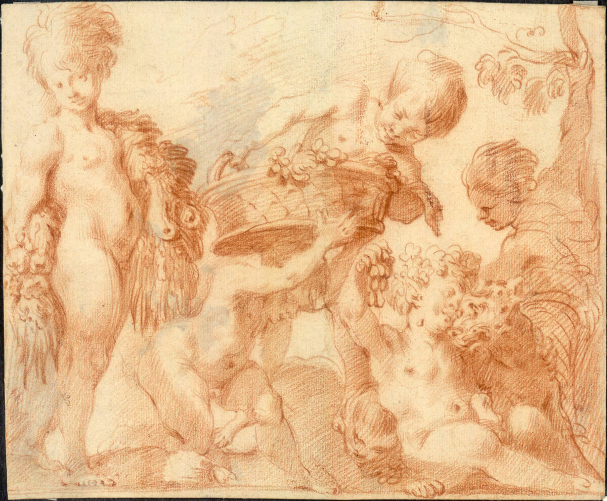 Anonym, Bacchusknabe mit Putti