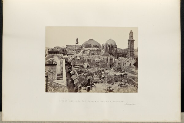 Francis Frith, Street view with the Church of the Holy Sepulchre, Jerusalem