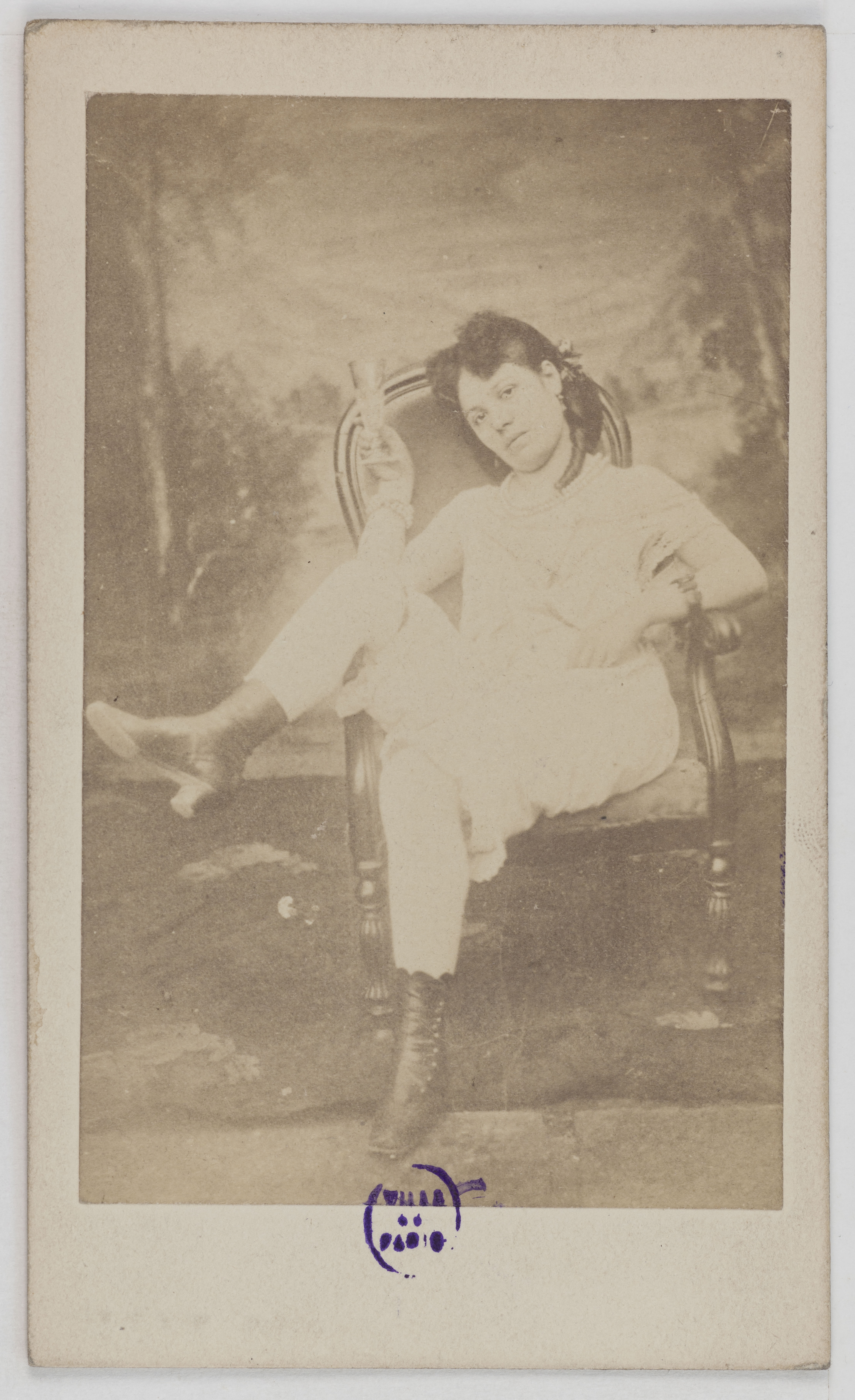 Anonyme, Portrait de Mademoiselle Lagarde (-1870), dite Zélia, actrice au Théâtre de l'Eldorado et au Théâtre des Folies Marigny en 1866