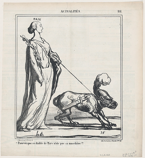 Honoré Daumier, Let's just hope that this devil Mars doesn't pull out of his muzzle, from "News of the Day"