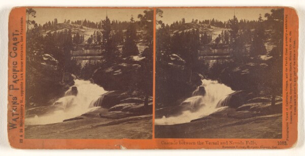 Carleton Watkins, Cascade between the Vernal and Nevada Falls, Yosemite Valley, Mariposa County, Cal.