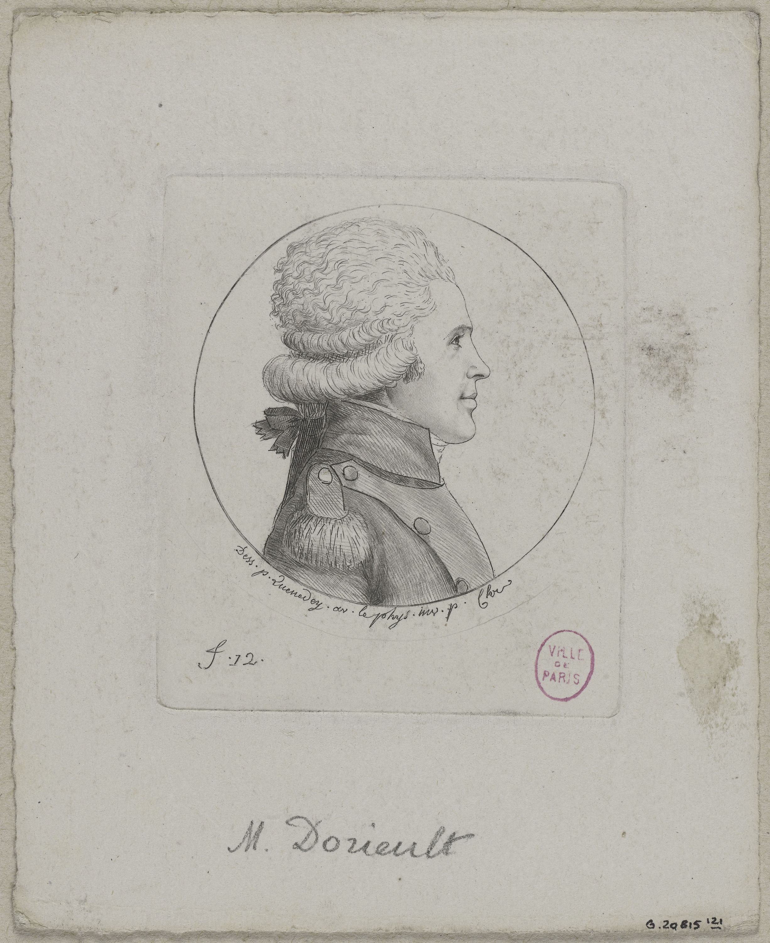 Edmé Quenedey, Portrait de Monsieur Dorieult