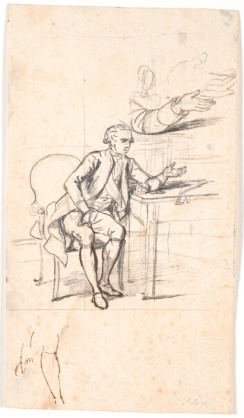 Jens Juel, Studie til det holmskioldske familiebillede fra 1787: geheimeråd. Theodor Holmskiold sidden ved et bord