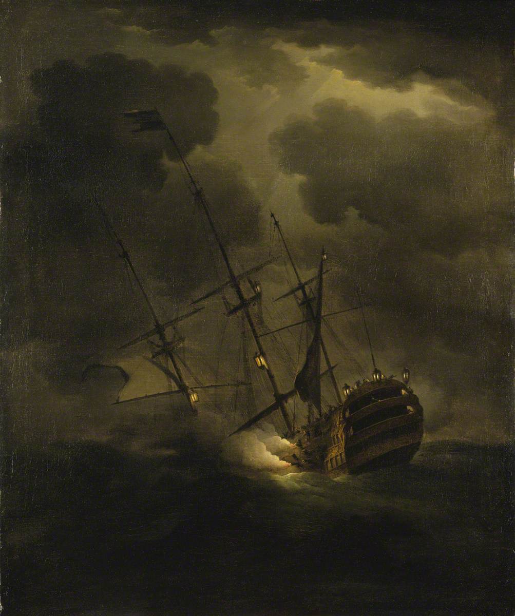 Peter Monamy, Loss of HMS Victory, 4 October 1744