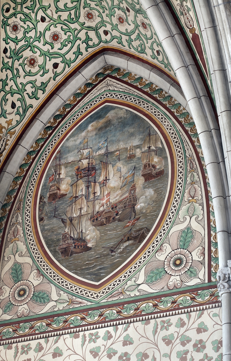 Olle Norling, The Battle of Bornholm on 7 July 1565, the West Wall of Hornska, Uppsala Cathedral, Uppsala 2013