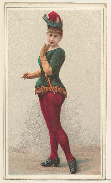 W. Duke, Sons & Co., Actress wearing green bodice with dagger, from Stars of the Stage, Second Series (N130) issued by Duke Sons & Co. to promote Honest Long Cut Tobacco