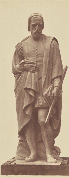 Édouard Baldus, ["Chambiges", Statue by Jules Droz, Decoration of the Louvre, Paris]