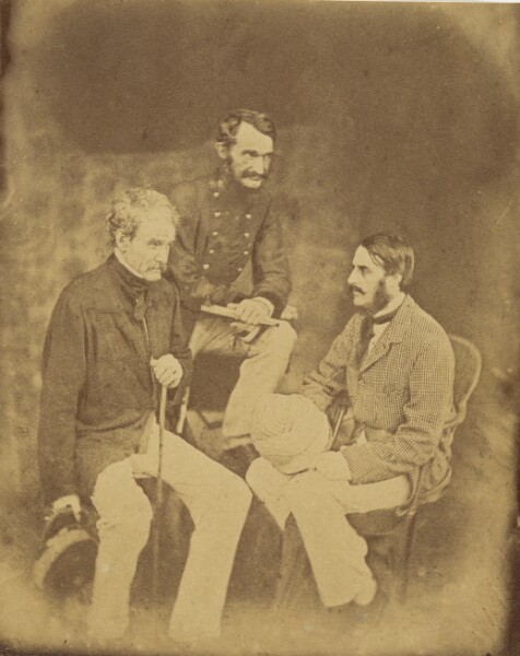 Felice Beato, [Group portrait of Lord Clyde, Sir Hope Grant and General Mansfield]