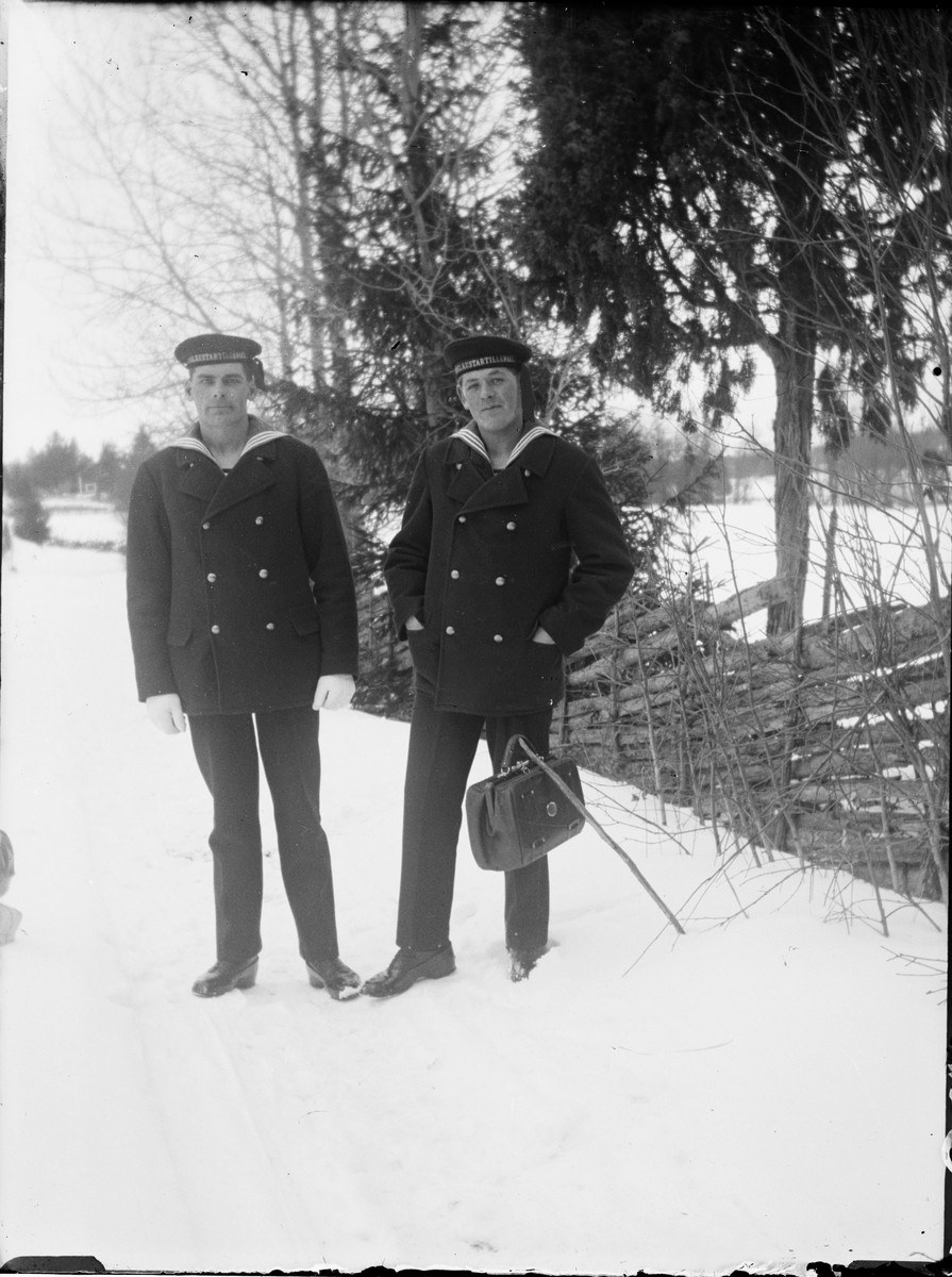 Skötsner-Edhlund, The Coastal Artillery - Two Men in Uniform, Östhammar, Uppland
