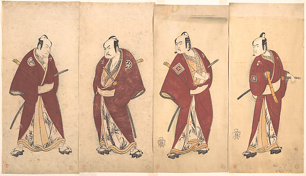 Katsukawa Shunshō　勝川春章, Four of the Five Actors Who Performed the Shosa "Gonen Otoko"