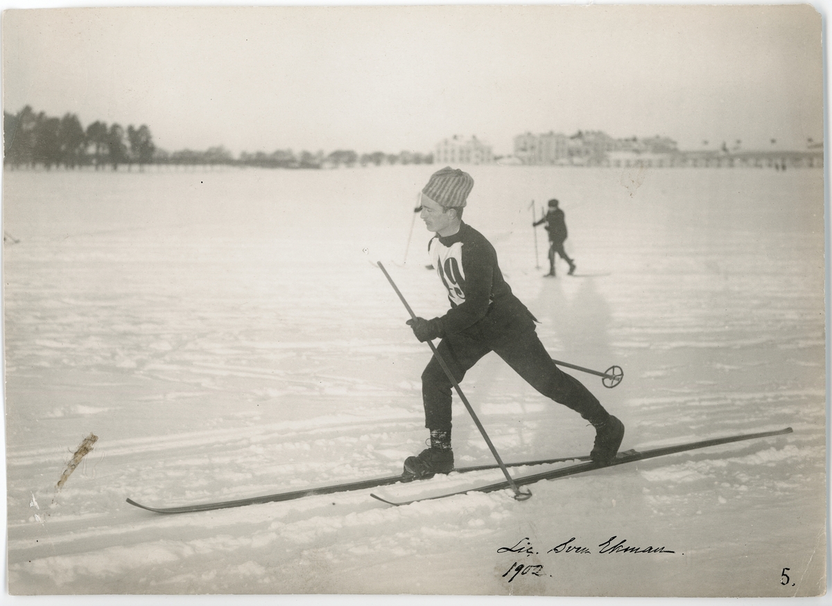 Okänd,, Sven Ekman på skidor, Uppsala 1902