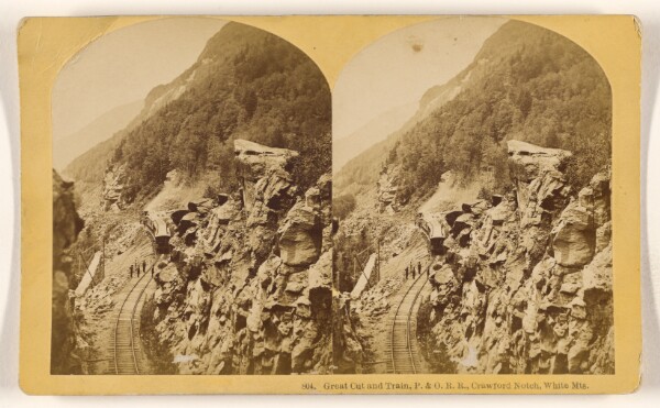 Benjamin West Kilburn, Great Cut and Train, P. & O.R.R., Crawford Notch, White Mts.
