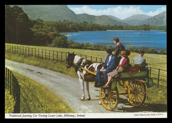 Hinde, John Wilfrid, Traditional Jaunting Car Touring Lower Lake, Killarney, Ireland
