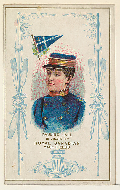 W. Duke, Sons & Co., Pauline Hall in Colors of Royal Canadian Yacht Club, from the Yacht Colors of the World series (N140) issued by Duke Sons & Co. to promote Honest Long Cut Tobacco
