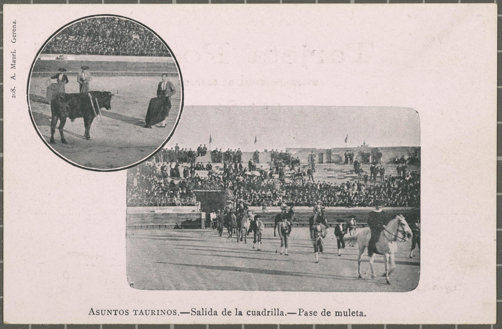 Amadeu Mauri Aulet, ASUNTOS TAURINOS. -Salida de la cuadrilla.-Pase de muleta