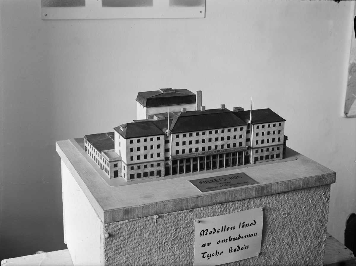 Paul Sandberg, Modell av Folkets hus och Uppsala Stadsteater, Kungsgatan, Uppsala 1948