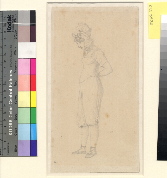 C.W. Eckersberg, Stående pige i undertøj.
