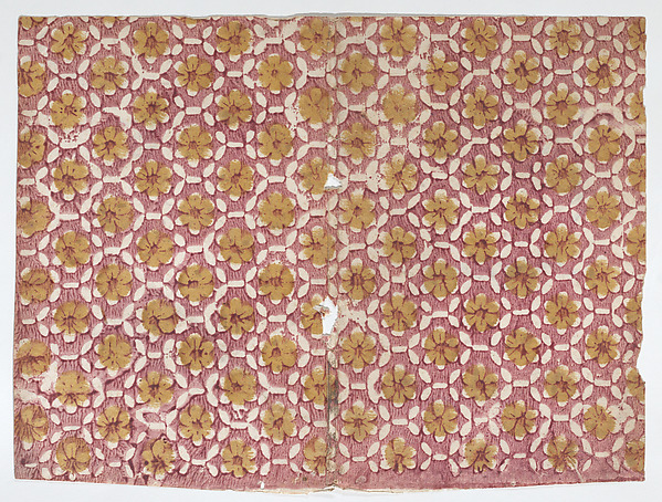 Anonymous, Book cover with overall red floral pattern