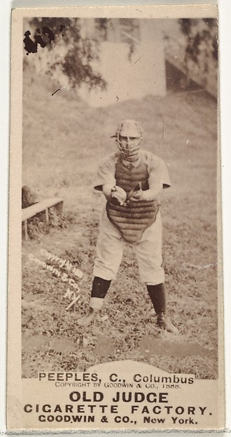 Goodwin & Company, James Elsworth "Jimmy" Peoples, Catcher, Cleveland, from the Old Judge series (N172) for Old Judge Cigarettes
