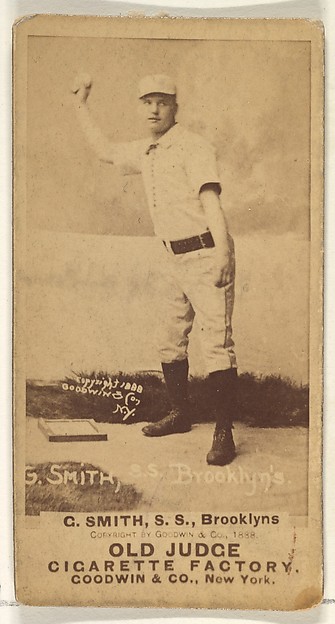 Goodwin & Company, G. Smith, Shortstop, Brooklyn Bridegrooms, from the Old Judge series (N172) for Old Judge Cigarettes