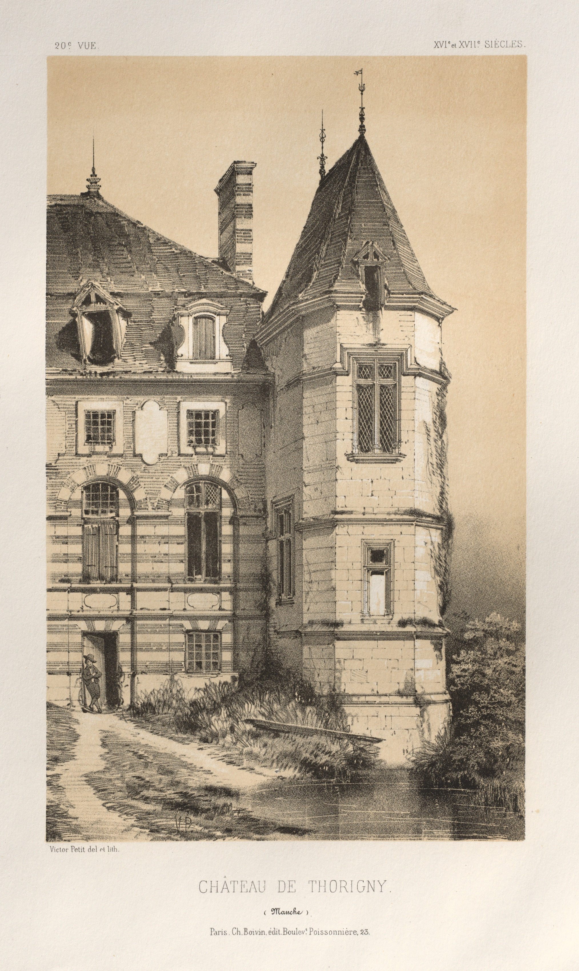 Victor Petit, Architecture Pittoresque ou Monuments des xveme. Et xvieme. Siecles: Chateaux De France des XV et XVI Siecles: Pl. 20, Chateau De Thorigny (Manche)