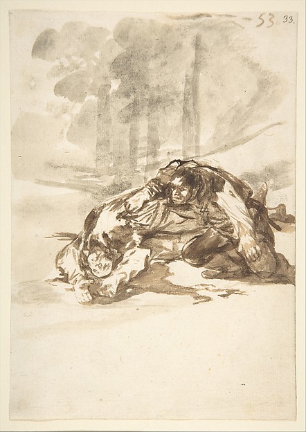 Goya (Francisco de Goya y Lucientes), A man stabbing another; folio 53 from the "Images of Spain" Album (F)