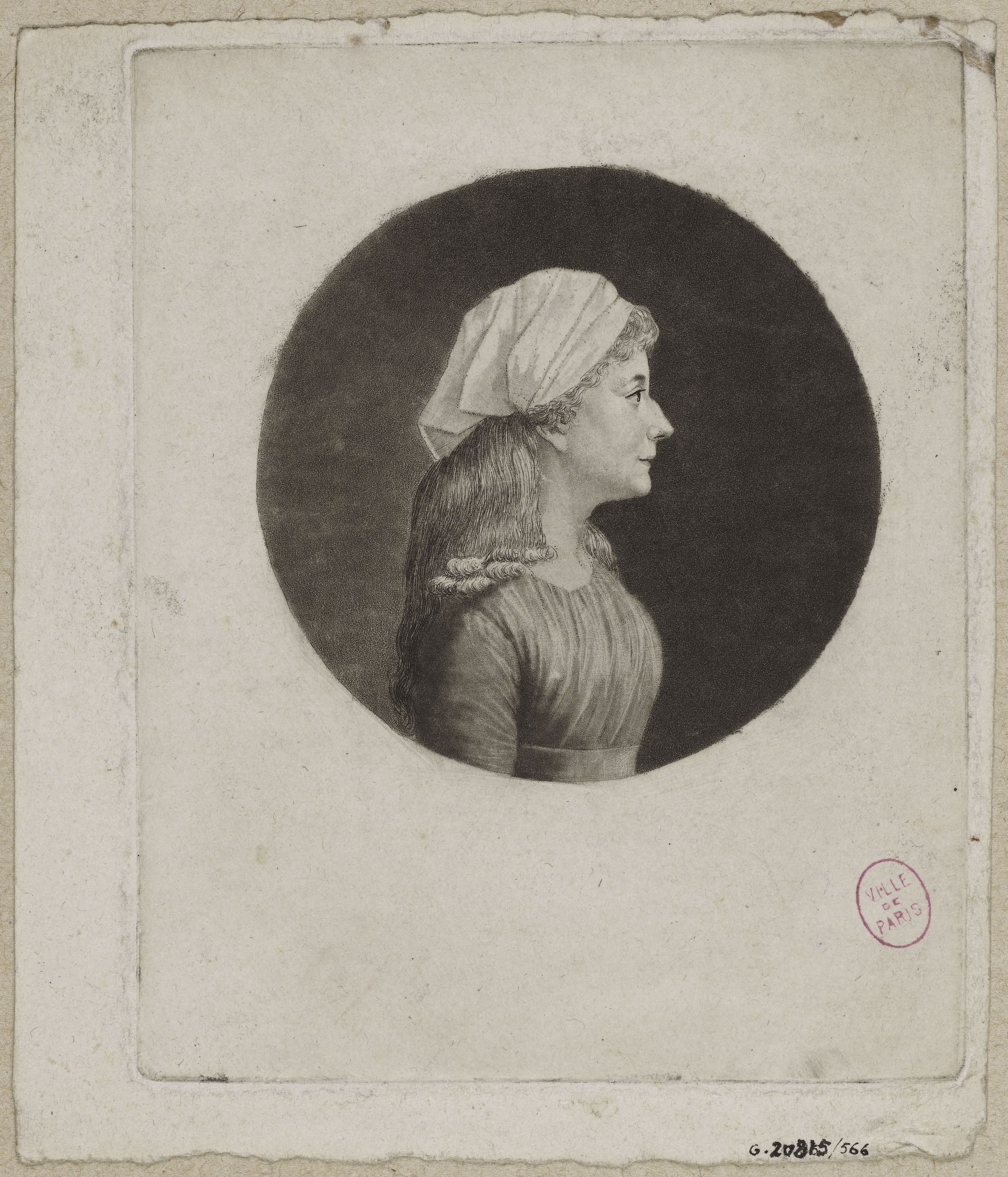 Edmé Quenedey, Portrait d'une femme, fin XVIIIème siècle/début XIXème siècle