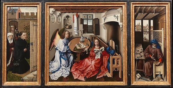 Robert Campin, Annunciation Triptych (Merode Altarpiece)