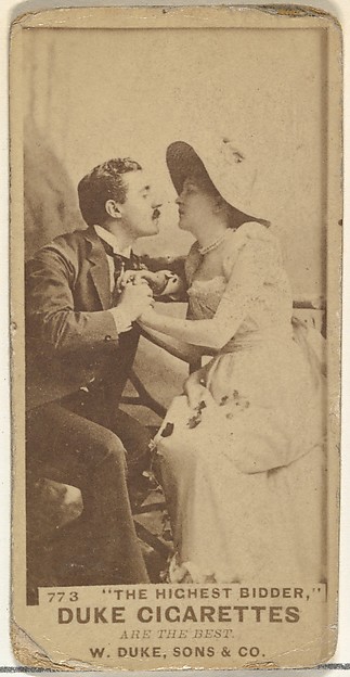 W. Duke, Sons & Co., Card Number 773, "The Highest Bidder," from the Actors and Actresses series (N145-7) issued by Duke Sons & Co. to promote Duke Cigarettes