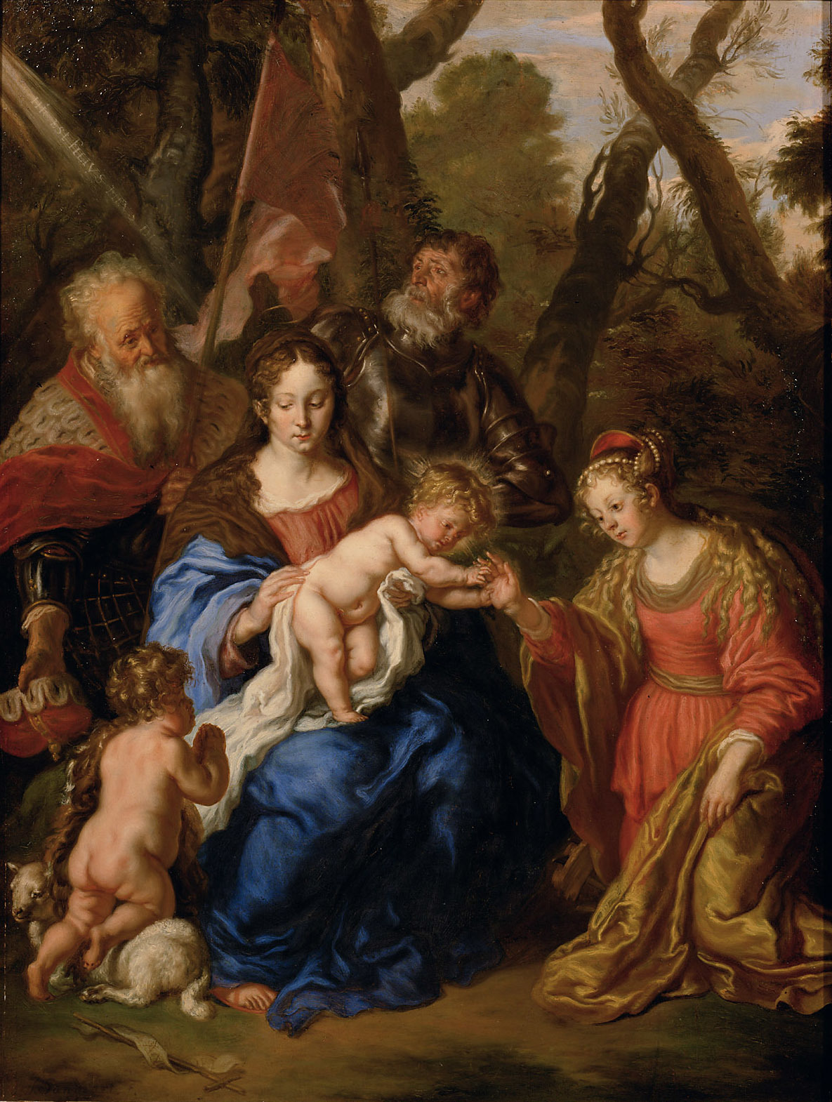 Joachim von Sandrart the Elder, The Mystic Marriage of Saint Catherine of Alexandria with Saints Leopold and William