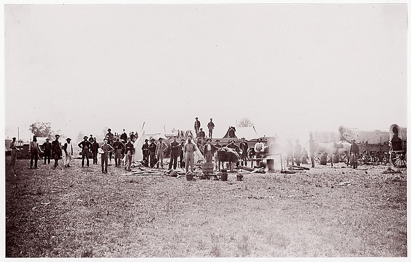 Unknown, [Unidentified Company of Soldiers and Civilians (?) in Field]