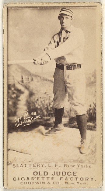 Goodwin & Company, Michael J. Slattery, Left Field, New York, from the Old Judge series (N172) for Old Judge Cigarettes