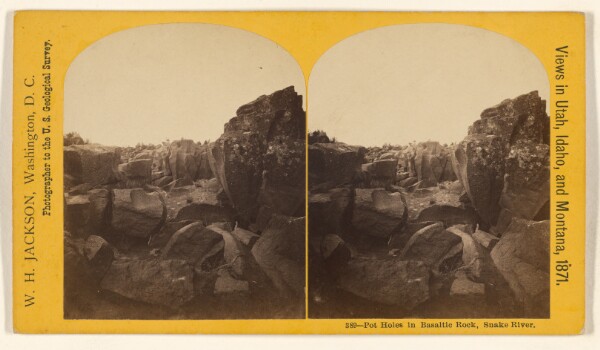 William Henry Jackson, Pot Holes in Basaltic Rock, Snake River.