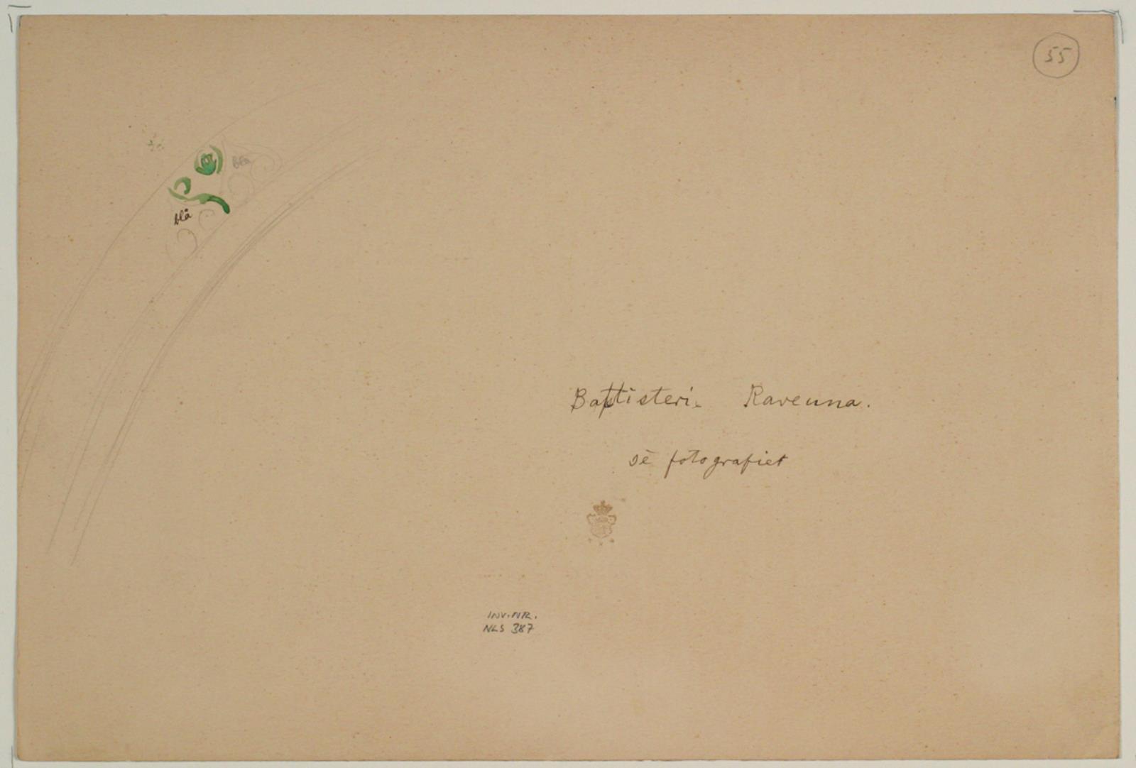 Niels Larsen Stevns, Lille skitse af dekorationen, Battisteri, Ravenna