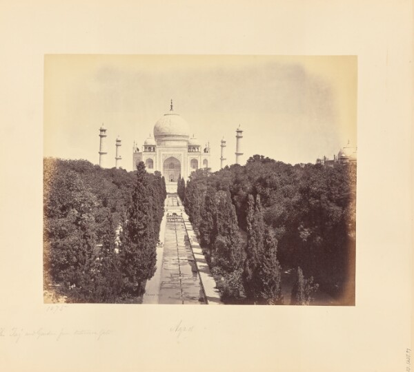 Samuel Bourne, Agra; The Taj and Garden, from the Entrance Gate