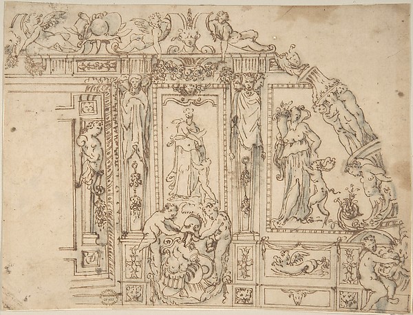 Anonymous, Italian, 16th century, Sketch for Wall Decoration