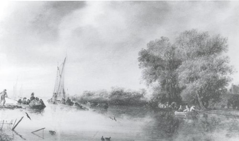 Salomon van Ruysdael, River Landscape with Boats