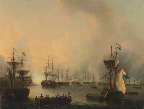 Martinus Schouman, The Bombardment of Palembang, Sumatra, 24 June 1821