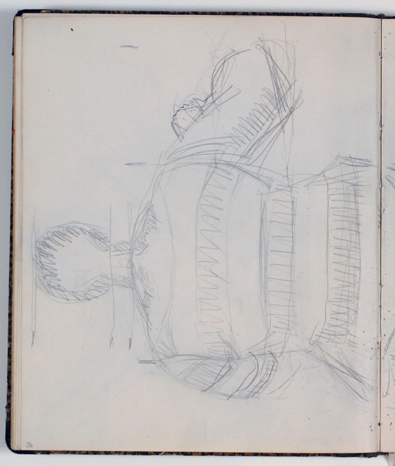 Niels Larsen Stevns, Studie af rygvendt siddende figur