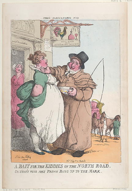 Thomas Rowlandson, A Bait for Kiddies on the North Road. Or That's Your Sort Prime Bang up the Mark