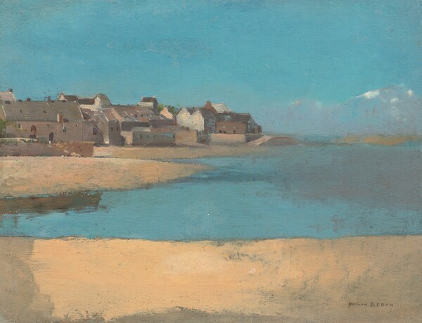 Odilon Redon, Village by the Sea in Brittany