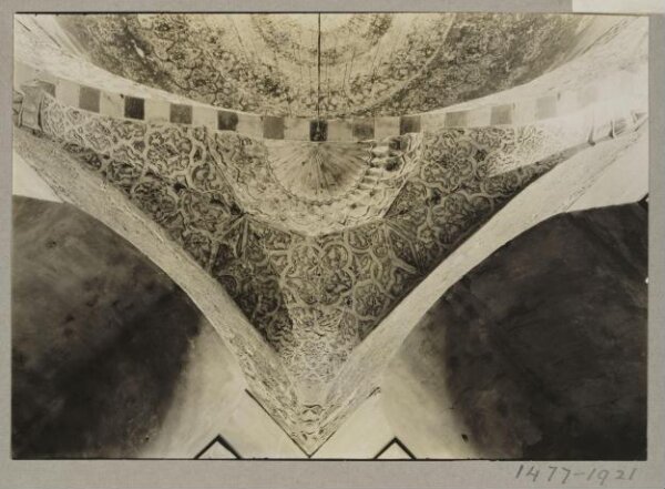 K.A.C. Creswell, Squinch-pendentive detail at the domed mosque of Mamluk Amir Yashbak (Qubbat al-Fadawiyya), Cairo