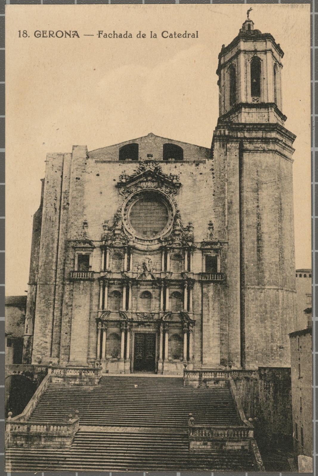 Desconegut, 18. Gerona.- Fachada of the Cathedral